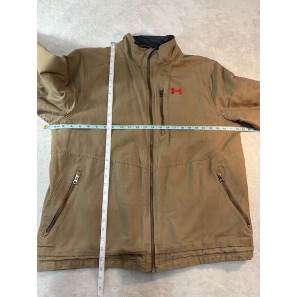 Under Armour Jacket Mens Rare XL Storm Heavy Brown/Tan Water Resistant Work Hunt - Picture 11 of 16